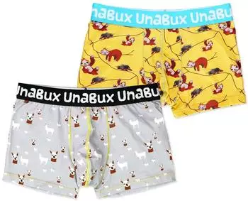 Unabux Boxershorts gelb grau mischfarben