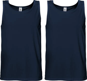 Erwin Müller Single-Jersey Herren-Unterhemd 2er-Pack blau schwarz