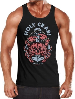Neverless Tank-Top Skull Crab Anker maritimes Motiv