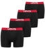 Levi's Boxershorts 4er-Pack breitem Logobund schwarz rot