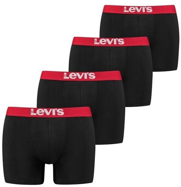 Levi's Boxershorts 4er-Pack breitem Logobund schwarz rot