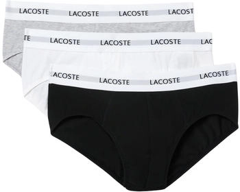 Lacoste Slip Unterhose schwarz weiß grau 3er-Pack