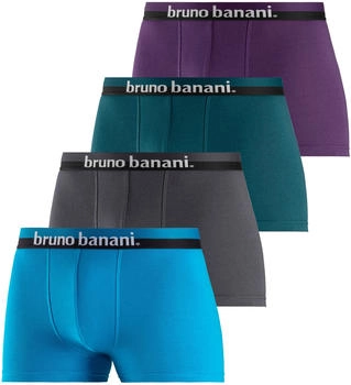 Bruno Banani Boxer 4er-Pack erhabenem Logo-Druck blau petrol navy anthrazit