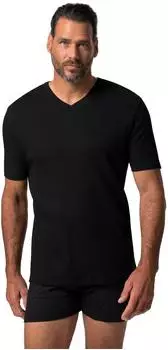 JP 1880 Unterhemd Rippjersey V-Ausschnitt schwarz