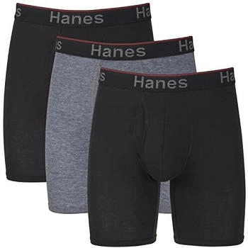Hanes Comfort Flex Fit Boxershorts lang grau schwarz