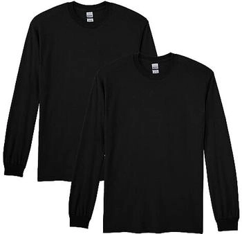 Gildan DryBlend Langarm-T-Shirt G8400 schwarz 2er Pack