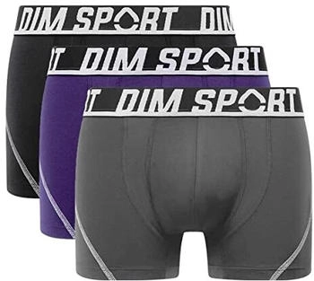 Dim Boxershorts Mikrofaser Herren x3 blau schwarz grau