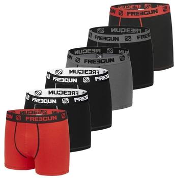 Freegun Stretch Boxershorts rutschfest schwarz grau rot