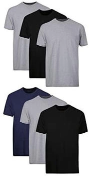 Hanes Tagless ComfortSoft Crewneck T-Shirts 6er Pack schwarz grau