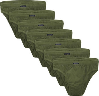 Brubaker 7er Pack Herren Slips 100% Baumwolle olive