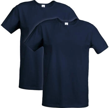 Erwin Müller Single-Jersey Herren-Unterhemd 2-Arm 2er-Pack blau schwarz