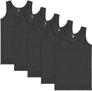 Brubaker 5er Pack Herren Unterhemden Muskelshirts baumwolle extra lang