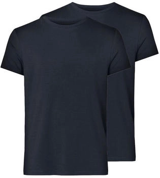 Resteröds Unterhemd Shirt kurzarm 2er Pack bamboo navy