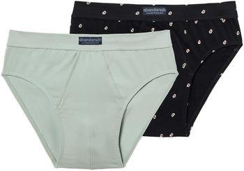 Abanderado Esenciales Ocean Moda mpks Slip öffnen mint schwarz Estampado 2er Pack