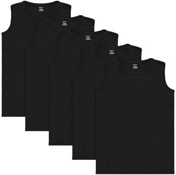 Brubaker 5er Pack Herren Muskelshirts ohne Arm baumwolle extra lang