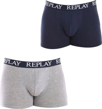 Replay Boxershorts Logo Stück grau-meliert indigo