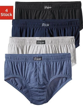 Le Jogger Jogger Slip 4er-Pack weiche Baumwolle schwarz marine grau-meliert blau-meliert