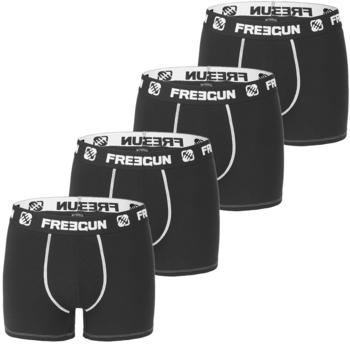 Freegun Boxershorts Herren bequem 4er Pack schwarz