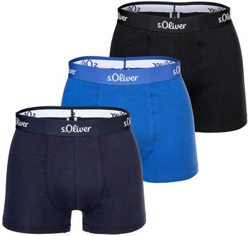s.Oliver Pants 3er-Pack Logo-Bund blau
