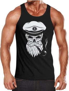 Neverless Tanktop Totenkopf Kapitän schwarz