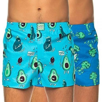 Lousy Livin 2-er Set Boxershorts blau schwarz Motiv