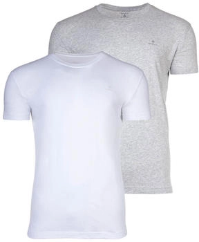 GANT T-Shirt 2er Pack rundhals crew neck kurzarm baumwolle grau