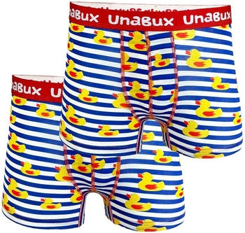 Unabux Boxer BLACK WHITE RABBIT 2-St blau weiß