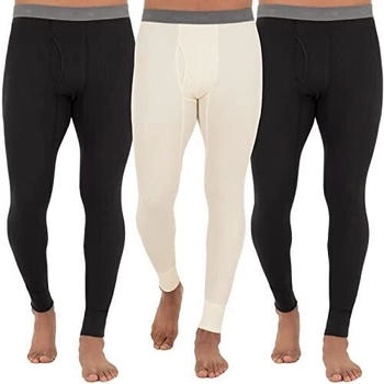 Fruit of the Loom Recycled Premium Waffle Thermal Unterhose schwarz natur Medium 2er-Pack