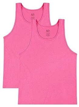 Fruit of the Loom Eversoft Cotton Ã rmellos T-Shirts neonrosa 2er-Pack