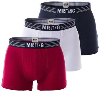 MUSTANG Boxershort 3er Pack blau weiß rot