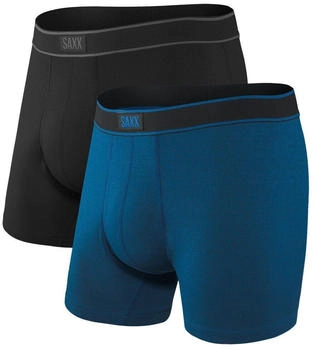 Saxx Daytripper Boxer Brief Fly 2-Pack kunstfaser blau schwarz