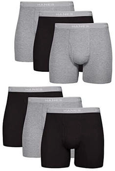 Hanes Boxershorts ohne Etikett Retroshorts schwarz grau