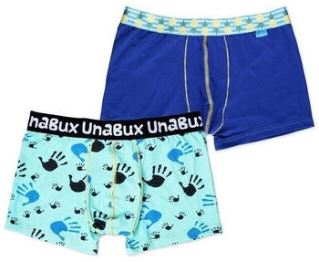 Unabux Boxershorts blau schwarz weiß