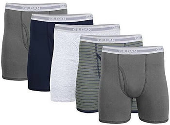 Gildan Boxershorts reguläres Bein anthrazit marineblau sportgrau militärstreifen anthrazit 5er-Pack
