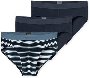 Schiesser 95/5 Rio Slips 3-Pack Organic Cotton uni/gestreift dunkelblau (180198-912)