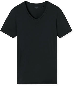 Schiesser Premium Modal Shirt kurzarm V Ausschnitt schwarz (181531-000)