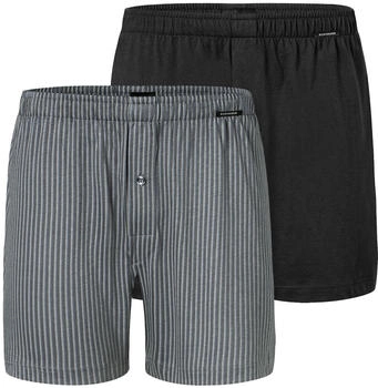 Schiesser 2-Pack Multipack Boxershorts Jersey uni gemustert (182427-909)