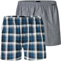 Schiesser 2P Boxershorts multipack Grau/Blau Baumwolle Small Herren