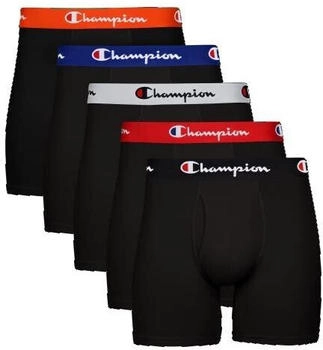 Champion Boxer Briefs Stretch-Baumwolle feuchtigkeitsableitend schwarz 5er-Pack