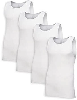 Fruit of the Loom Baumwoll-Unterhemd Tanktop 4er-Pack weiß mittel