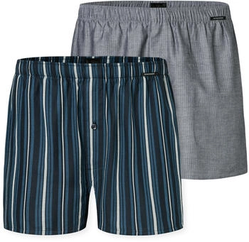 Schiesser 2-Pack Multipack Boxershorts Webware Streifen mehrfarbig (182428-910)
