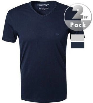 Emporio Armani T-Shirts V-Ausschnitt baumwolle blau