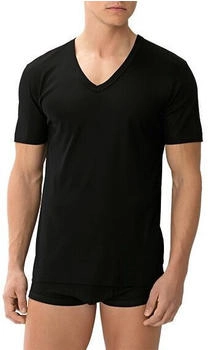 Zimmerli T-Shirt V-Ausschnitt Baumwolle schwarz