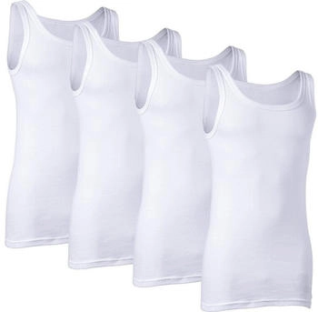 Erwin Müller Herren-Unterhemd 4er-Pack Feinripp weiß