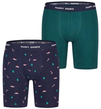 Happy Shorts Langer Boxer Weihnachten 2-St Retroshorts