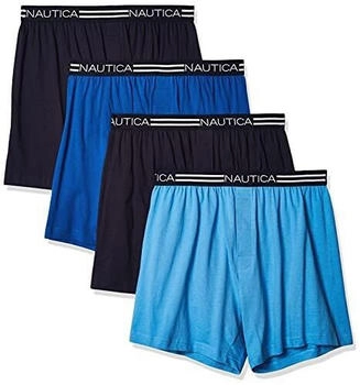 Nautica 4er-Pack Classic Cotton Loose Knit Boxer Mehrfarbig