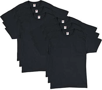 Hanes Essentials Crewneck Baumwolle T-Shirts schwarz 6er Pack