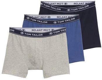 Tom Tailor Mittellange Boxershorts im 3er-Pack blau-mittel-melange (70788_U0651)