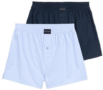 Tom Tailor Mittellange Boxershorts aus Baumwolle im 2er-Pack blue-light-stripe (70179_U613)
