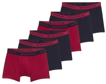 Tom Tailor Kurze Boxershorts im 6er-Pack rot-dunkel-multicolor1 / (75273_U0438)